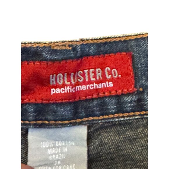 Hollister Denim Mini Skirt Women Blue Cotton Floral Embroidery Made In Brazil - Picture 4 of 5